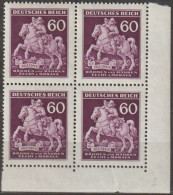 18/ Pof. 102, Dark Blue Violet; Corner 4-block, Print Plate 5 - Neufs