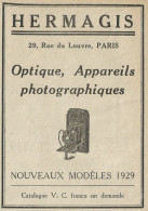 Appareils Photographiques HERMAGIS - Pubblicità 1929 - Advertising - Werbung