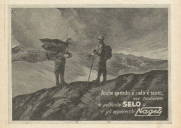 Pellicole Fotografiche SELO E Apparecchi NAGEL - Pubblicità 1931 - Advert. - Publicidad
