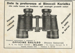 Date La Preferenza Ai Binocoli KORISTKA - Pubblicità 1930 - Advertising - Werbung