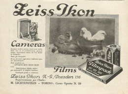 Apparecchi Fotografici E Films Zeiss Ikon - Pubblicità 1933 - Advertising - Publicidad