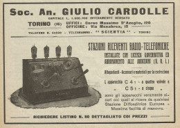 Stazioni Riceventi Radio Telefoniche CARDOLLE - Pubblicità 1925 - Advertis - Werbung