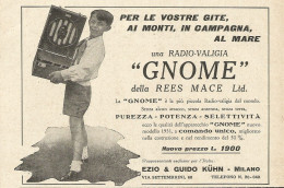 Radio Valigia GNOME Della Rees Mace Ltd. - Pubblicità 1931 - Advertising - Werbung
