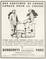 Costumes De Chasse BURBERRYS - Pubblicità 1962 - Advertising - Werbung