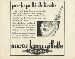 Per Le Pelli Delicate Nuova Lama GILLETTE - Pubblicità 1929 - Advertising - Advertising