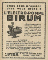 LUTRA - L'electro Pompe BIRUM - Pubblicità 1929 - Advertising - Advertising