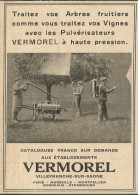 Traitez Vos Arbres Fruitiers VERMOREL - Pubblicità 1929 - Advertising - Publicidad