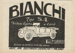 Autovettuta BIANCHI Tipo S.4. - Pubblicità 1927 - Advertising - Pubblicitari