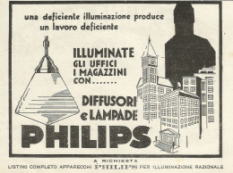 Diffusori E Lampade PHILIPS - Pubblicità 1930 - Advertising - Pubblicitari
