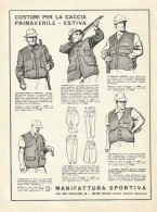 Manifattura Sportiva - Costumi Per La Caccia - Pubblicità 1969 - Advertis. - Publicidad
