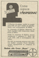 Come Agisce L'ASPIRINA? - Pubblicità 1933 - Advertising - Publicidad