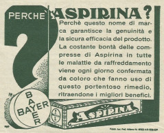 Perché ASPIRINA? - Pubblicità 1936 - Advertising - Pubblicitari