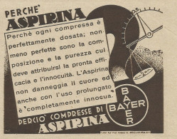 Compresse Di ASPIRINA Bayern - Pubblicità 1936 - Advertising - Pubblicitari