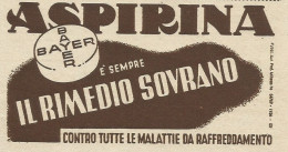 ASPIRINA è Il Rimedio Sovrano - Pubblicità 1937 - Advertising - Pubblicitari