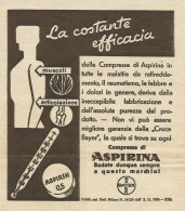 ASPIRINA La Costante Efficacia - Pubblicità 1935 - Advertising - Pubblicitari