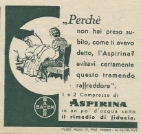 ASPIRINA Il Rimedio Di Fiducia - Pubblicità 1938 - Advertising - Publicidad