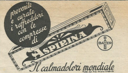 ASPIRINA Il Calmadolori Mondiale - Pubblicità 1937 - Advertising - Publicidad
