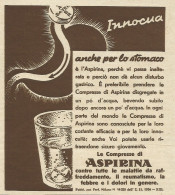 ASPIRINA Innocua Per Lo Stomaco - Pubblicità 1935 - Advertising - Pubblicitari