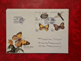 LETTRE PORTUGAL INSECTOS DOS ACORES 1985 PAPILLONS - Briefe U. Dokumente