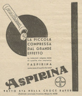 Compresse Di ASPIRINA - Pubblicità 1933 - Advertising - Publicidad