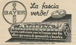 ASPIRINA - La Fascia Verde - Pubblicità 1934 - Advertising - Pubblicitari