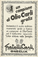 Olio Fratelli Carli - Pubblicità 1934 - Advertising - Advertising