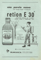 Insetticida RETION E 30 - Pubblicità 1961 - Advertising - Publicités