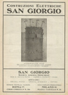 Costruzioni Elettriche SAN GIORGIO - Pubblicità 1927 - Advertising - Advertising