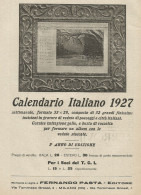 CALENDARIO ITALIANO 1927 - Pubblicità 1927 - Advertising - Werbung