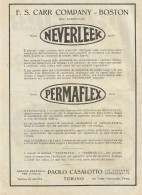 NEVERLEEK - PERMAFLEX - Materiali Per Auto - Pubblicità 1925 - Advertising - Advertising