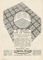 Società Del LINOLEUM - In Armonia Con Le Pareti - Pubblicità 1929 - Advert - Werbung