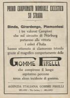 Gomme PIRELLI - Campionato Mondiale Ciclistico Su Strada - Pubblicità 1927 - Publicidad