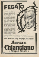 Acqua Di Chianciano - Acqua Santa - Pubblicità 1927 - Advert. - Publicité - Werbung