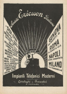 Soc. Ericsson Italiana - Impianti Telefonici - Pubblicità 1927 - Advertis. - Publicités