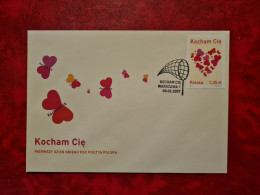 LETTRE POLOGNE 2007 KOCHAM CIE WARSZAWA 2007 PAPILLONS - Storia Postale