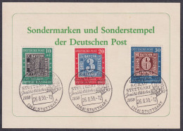 Germany, BRD 1950, 100th Ann Of The 1st German Stamp, First Day Card & Pmk (FDC) - Sonstige & Ohne Zuordnung