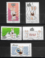 France 2020  Oblitéré Autoadhésif  N° 1885 - 1890 - 1891  - 1893 - 1894    - Lapins Crétins - Used Stamps