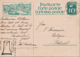 1928 Ganzsache Zum:112-008, GROSSER ST.BERNHARD 10 Cts. Grün ⵙ ROHRSCHACH - Interi Postali