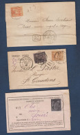 2 Lettes Et 1 Enveloppe Avec Type Sage - 1876-1898 Sage (Tipo II)