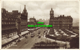 R609542 Edinburgh. Princes Street Looking East. Valentine. Photo Brown Series - World