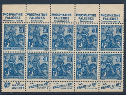 AC-303: FRANCE:   N° 257** (gomme 2ème Choix) Bloc De 10 Avec Pub Complète - Unused Stamps