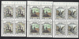 Italia 1979; Fontane D' Italia, Serie Completa In Quartine D' Angolo Accorciato. - 1971-80:  Nuovi