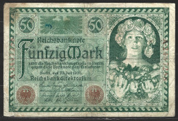 DEUTSCHLAND - GERMANY - ALEMANIA - 50 MARK 1920 - GEBRAUCHT - USADO - USED - 50 Mark