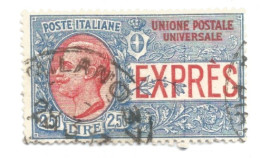 (REGNO D'ITALIA) 1925-1926, ESPRESSO, 2,5L - Francobollo Usato, Annullo Da Periziare (CAT. SASSONE N.14) - Poste Exprèsse