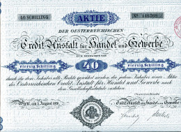 Oesterreichische CREDIT-ANSTALT Für HANDEL Und GEWERBE; Aktie Zu 40 Schilling - Bank & Insurance
