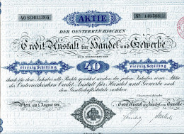 Oesterreichische CREDIT-ANSTALT Für HANDEL Und GEWERBE; Aktie Zu 40 Schilling - Banco & Caja De Ahorros