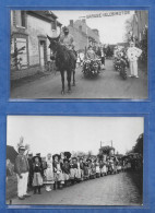 CPA 45 CHATILLON COLIGNY - Lot De 2 Cartes Photo Mi Carême Carnaval Enfants Folklore Coiffe Cavalier Moto Fleurie - Chatillon Coligny