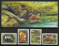 Ireland 2002 MiNr. 1427 - 1431 (Block 41) Irland Animals Native Mammals 4v + S/sh MNH** 19.50 € - Ongebruikt
