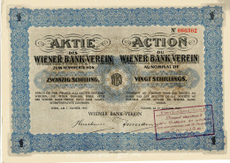 WIENER BANK-VEREIN ; Aktie - Bank En Verzekering