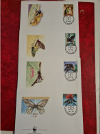 LETTRE LOT 4 LETTRES  WWF PAPOUASIE NOUVELLE GUINEE PORT MORESBY THEME PAPILLONS 1988 - Papua-Neuguinea